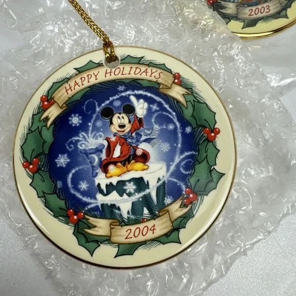 Disney Parks Happy Holidays Collector‎ Set 2000–2004 Mickey Minnie Boxed - Picture 10 of 16